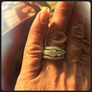 Women’s wedding band set silver